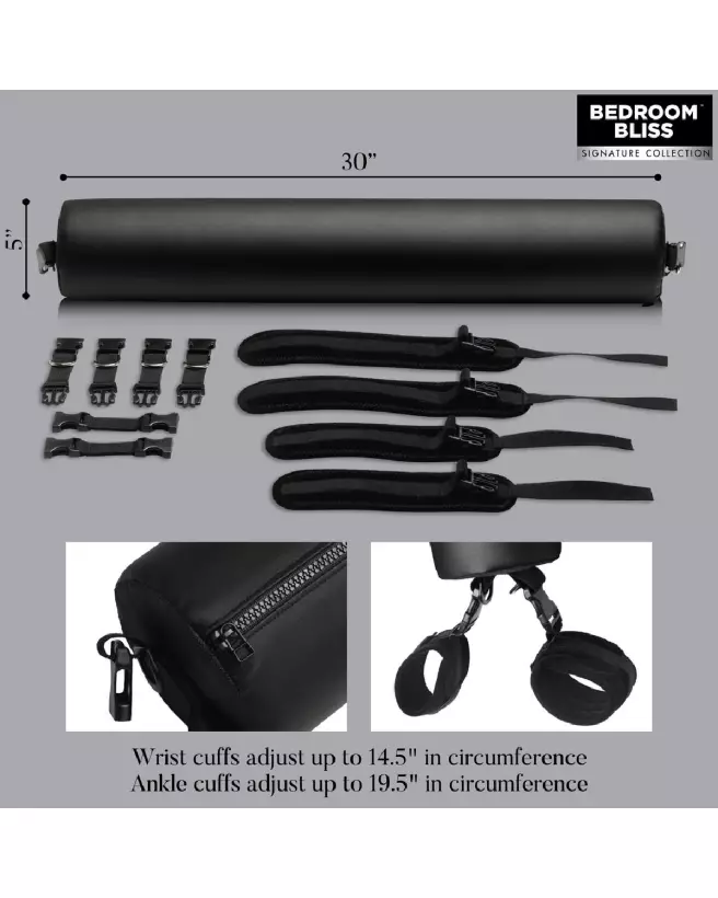 Barre d'écartement Sex Spreader Black de XR Brands pour jeux érotiques-7