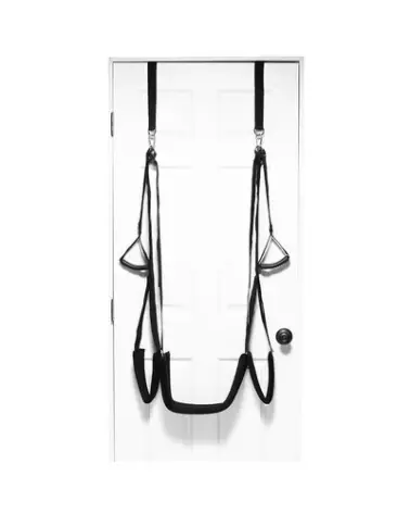 Balançoire de porte noire Lover's Door Swing de XR Brands pour couples-1