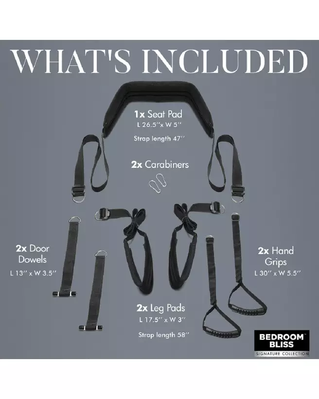 Balançoire de porte noire Lover's Door Swing de XR Brands pour couples-7