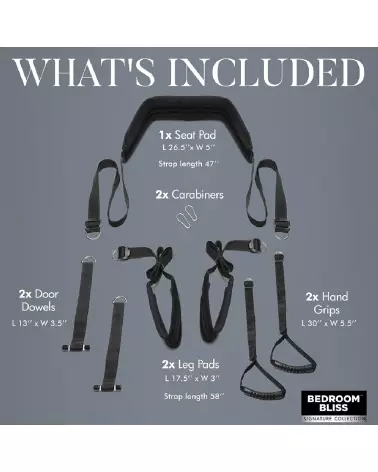 Balançoire de porte noire Lover's Door Swing de XR Brands pour couples-7