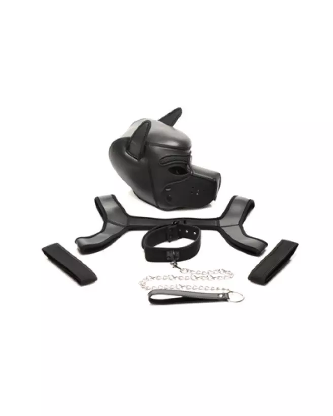 Image du Full Pup Arsenal Set Noir par XR Brands pour Pet Play-1