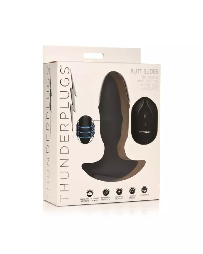 Image Butt Slider Silicone Missile Plug Noir - Plug Anal Qualité XR Brands-2