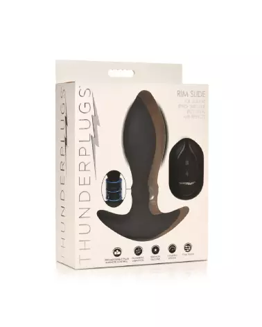 Rim Slide Silicone Butt Plug Noir par XR Brands - Confort et Sécurité-2