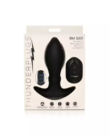 Rim Slide Silicone Butt Plug Noir par XR Brands - Confort et Sécurité-3