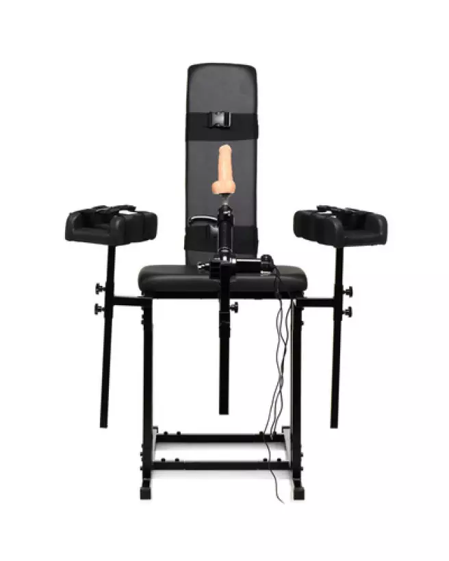 Chaise MS Obedience noire avec machine sexuelle intégrée de XR Brands-1