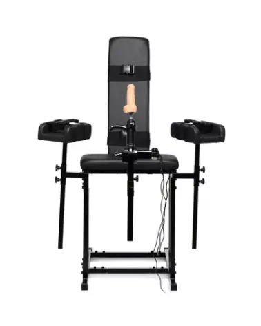 Chaise MS Obedience noire avec machine sexuelle intégrée de XR Brands-1