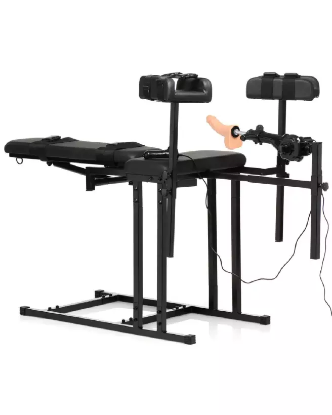 Chaise MS Obedience noire avec machine sexuelle intégrée de XR Brands-3