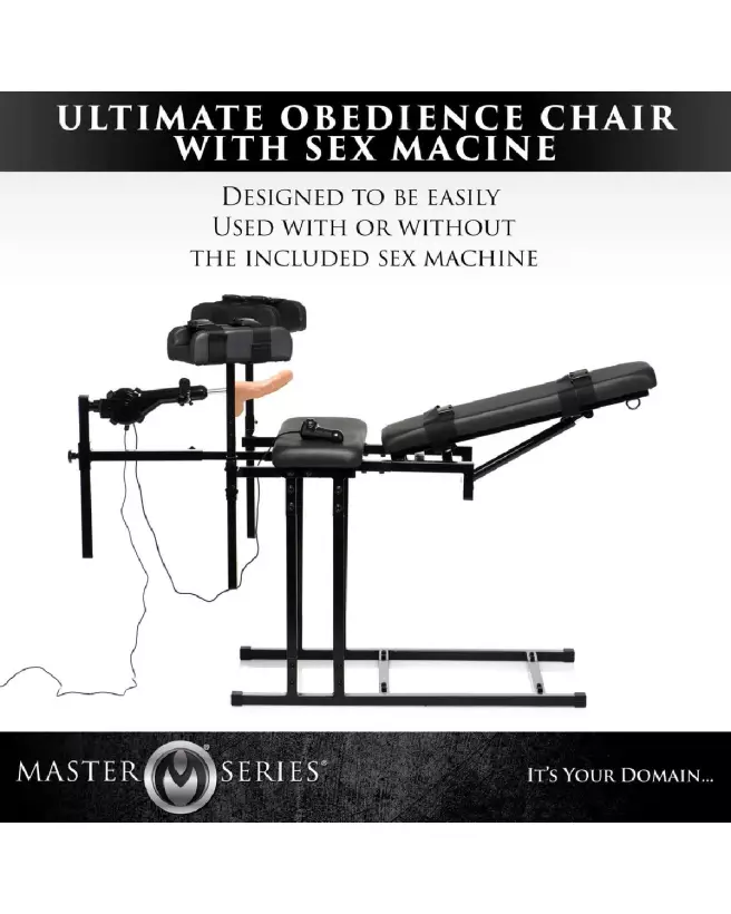 Chaise MS Obedience noire avec machine sexuelle intégrée de XR Brands-6