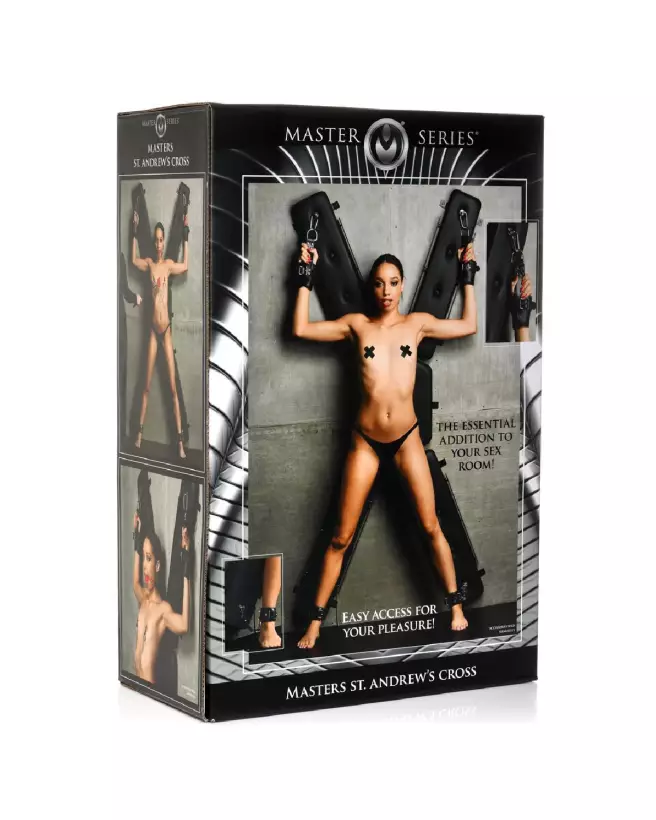 XR Brands Masters St. Andrew's Cross in Black - High-Quality BDSM Furniture-2