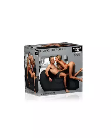 Canapé de bondage Love Couch noir par XR Brands, meuble érotique élégant-2