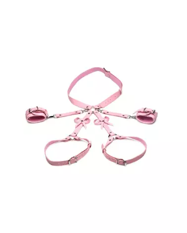 Harness bondage rose XL/2XL XR Brands, attaches élégantes pour BDSM-3