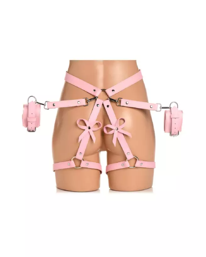 Harness bondage rose XL/2XL XR Brands, attaches élégantes pour BDSM-4