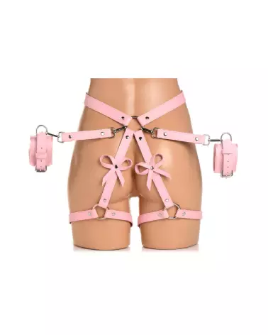 Harness bondage rose XL/2XL XR Brands, attaches élégantes pour BDSM-4