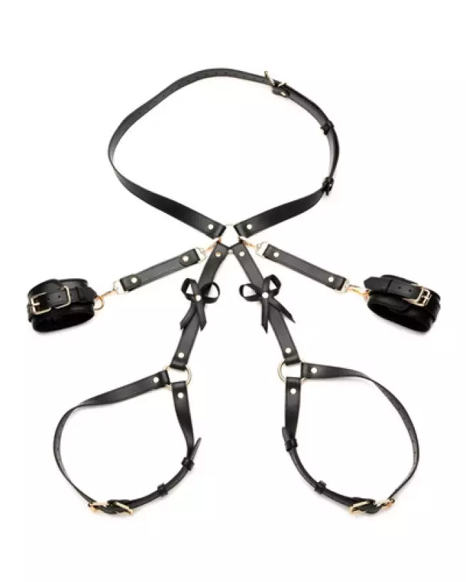 Harness de bondage XL/2XL noir avec nœuds par XR Brands-1