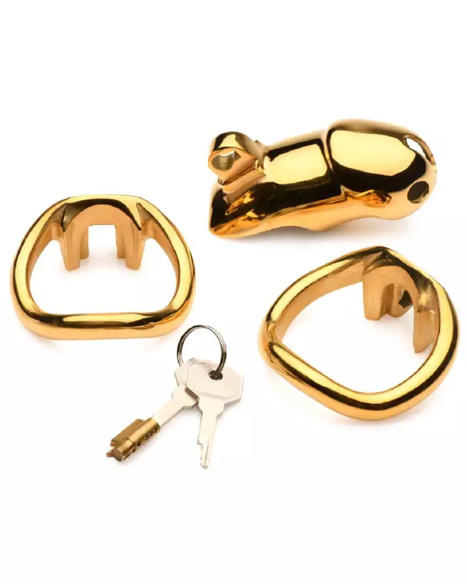 Image de la Cage de Chasteté Midas en Or 18K par XR Brands-3