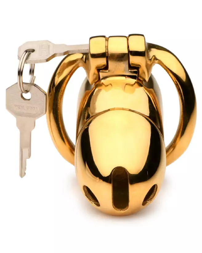 Image de la Cage de Chasteté Midas en Or 18K par XR Brands-4