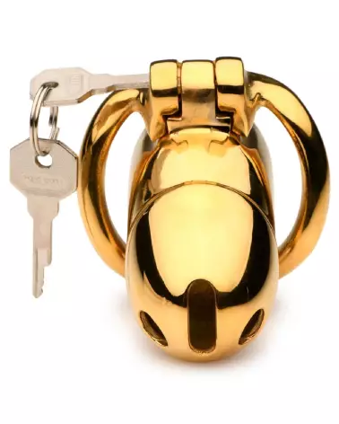 Image de la Cage de Chasteté Midas en Or 18K par XR Brands-4