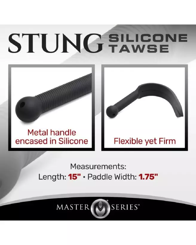 Stung Silicone Tawse Noir XR Brands pour jeux de discipline-3
