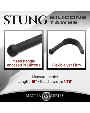 Stung Silicone Tawse Noir XR Brands pour jeux de discipline-3