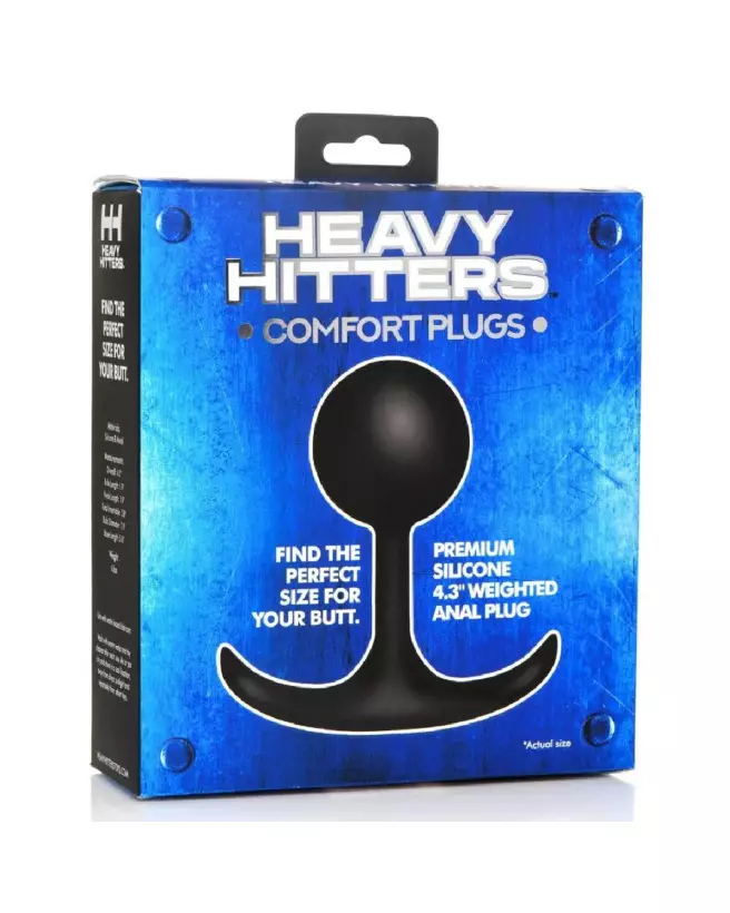 Comfort Plugs Silicone Weighted Round Plug 4.4 Black par XR Brands-2