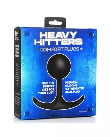 Comfort Plugs Silicone Weighted Round Plug 4.4 Black par XR Brands-2