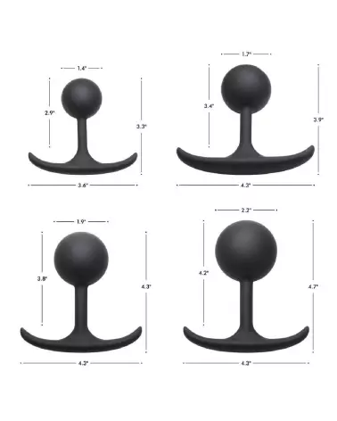 Comfort Plugs Silicone Weighted Round Plug 4.4 Black par XR Brands-3