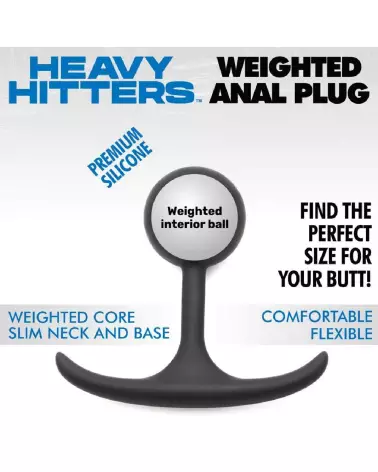 Comfort Plugs Silicone Weighted Round Plug 4.4 Black par XR Brands-4