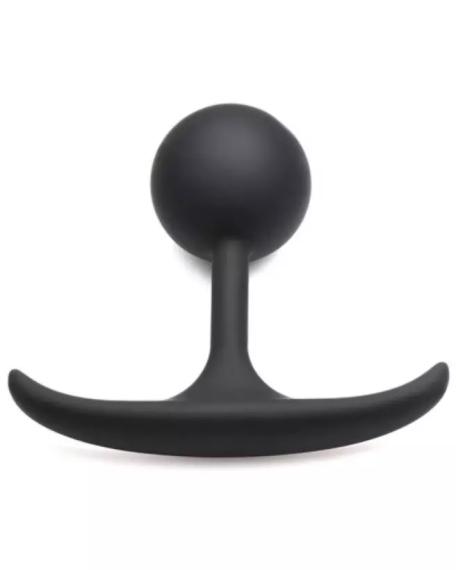 Image du Comfort Plugs Silicone Weighted Round Plug 3.9 Black - Expérience Anal Premium avec XR Brands-1