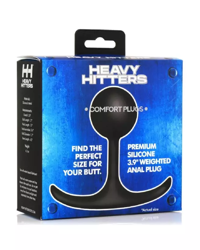 Image du Comfort Plugs Silicone Weighted Round Plug 3.9 Black - Expérience Anal Premium avec XR Brands-2