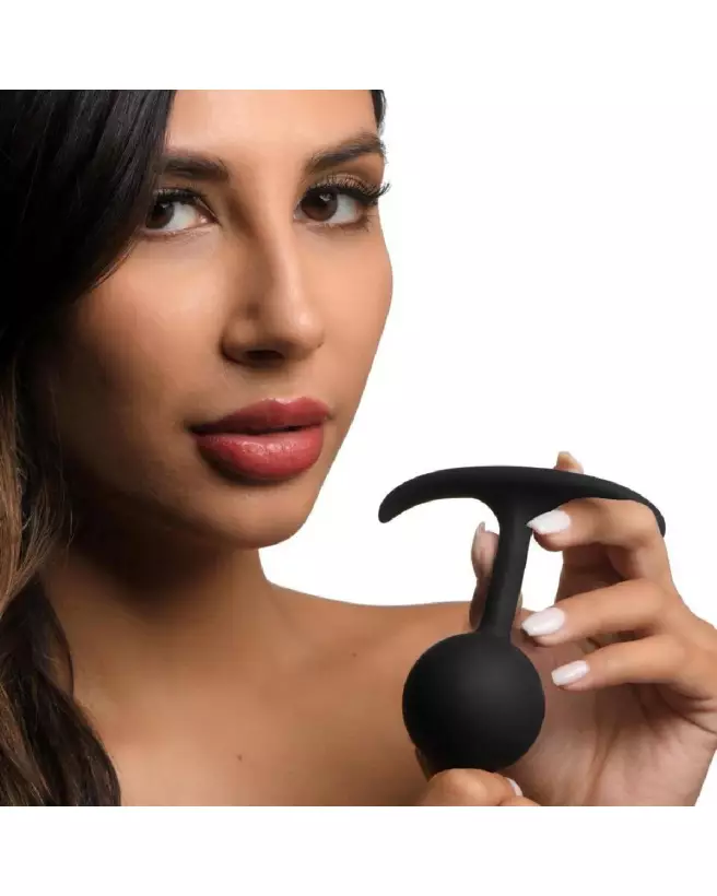 Image du Comfort Plugs Silicone Weighted Round Plug 3.9 Black - Expérience Anal Premium avec XR Brands-6