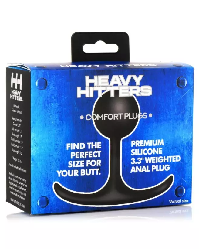 Photo du Comfort Plugs Silicone Weighted Round Plug 3.3 Black par XR Brands-2