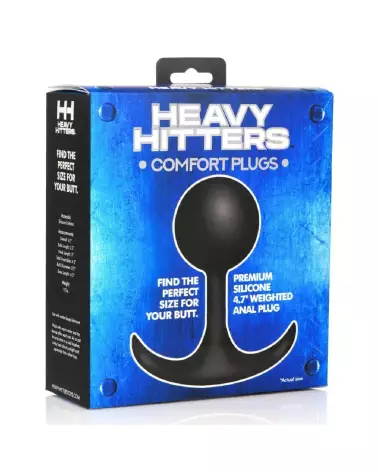 Comfort Plugs Silicone Weighted Round 4.7 Noir par XR Brands-2