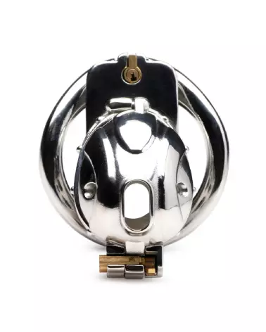 Image de la Cage de Chasteté Deluxe Verrouillable par XR Brands, dispositif sécurisé en acier-4