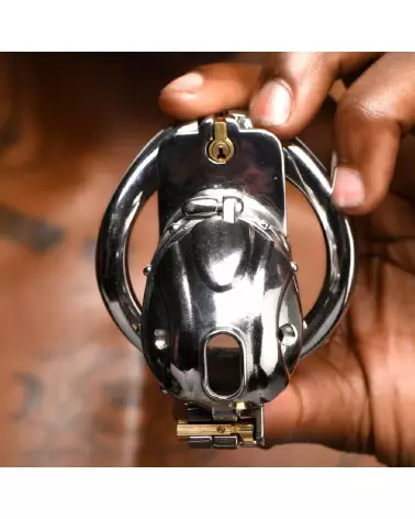 Image de la Cage de Chasteté Deluxe Verrouillable par XR Brands, dispositif sécurisé en acier-7