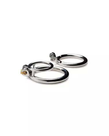 Cockring verrouillable XR Brands en acier pour chasteté et jeu érotique sécurisé-1