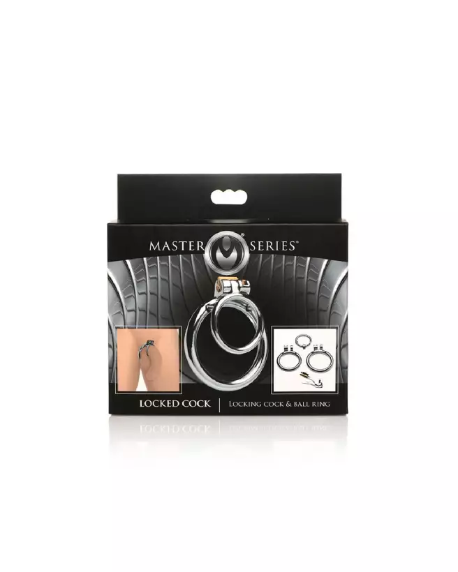 Cockring verrouillable XR Brands en acier pour chasteté et jeu érotique sécurisé-2