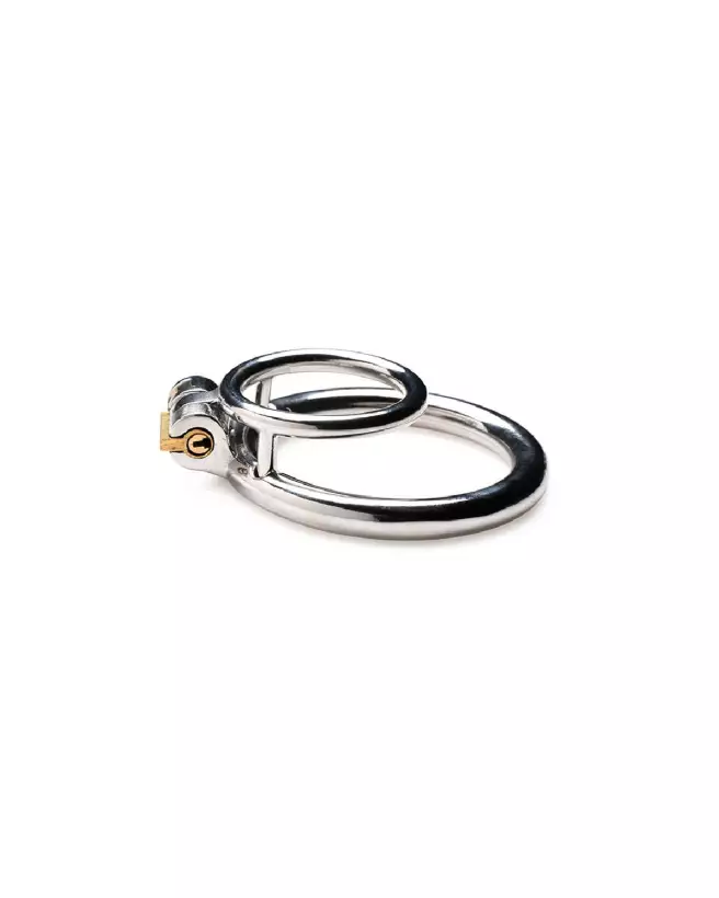 Cockring verrouillable XR Brands en acier pour chasteté et jeu érotique sécurisé-3