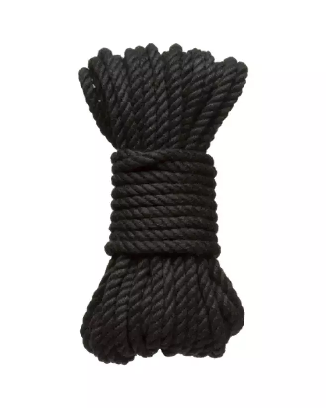 Corde de bondage Shibari en chanvre noir 6mm 30 ft par Doc Johnson-1