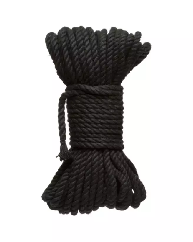 Corde de bondage Shibari Doc Johnson en chanvre noir 6mm, 50 ft-1