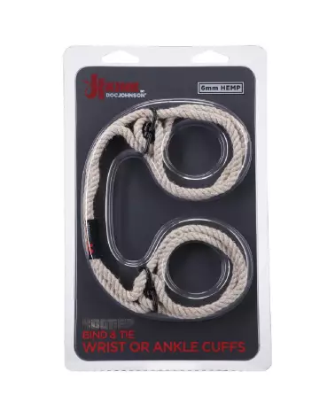 Menottes en chanvre Bind and Tie de Doc Johnson pour poignets ou chevilles, accessoires durables et écologiques-2