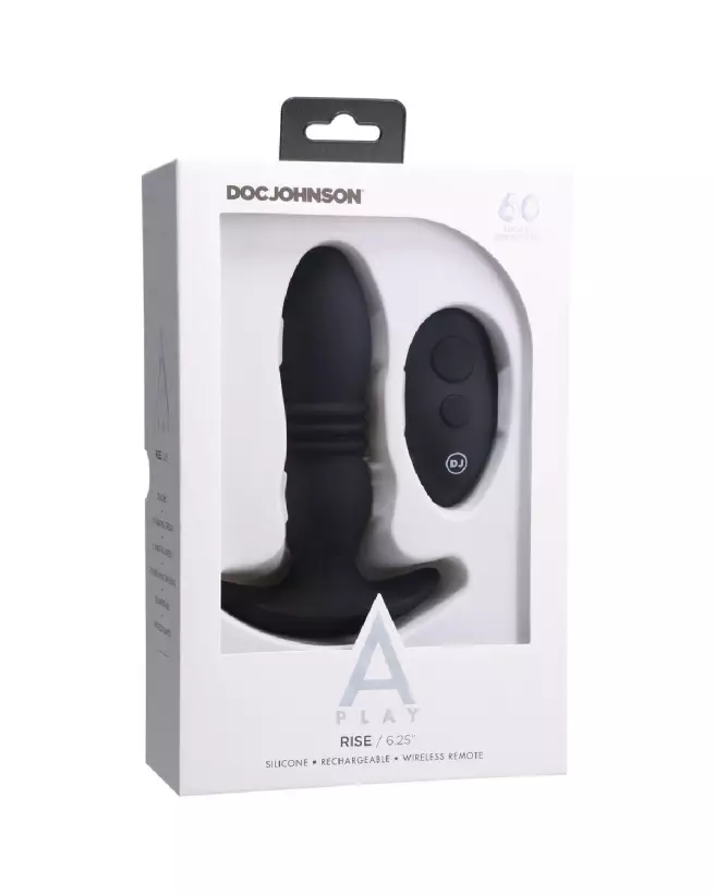 Plug anal silicone Rise Doc Johnson avec télécommande pour confort maximal-2