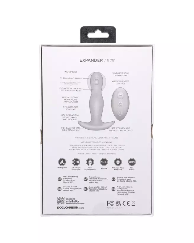 Plug Anal Expander en Silicone avec Télécommande par Doc Johnson-4
