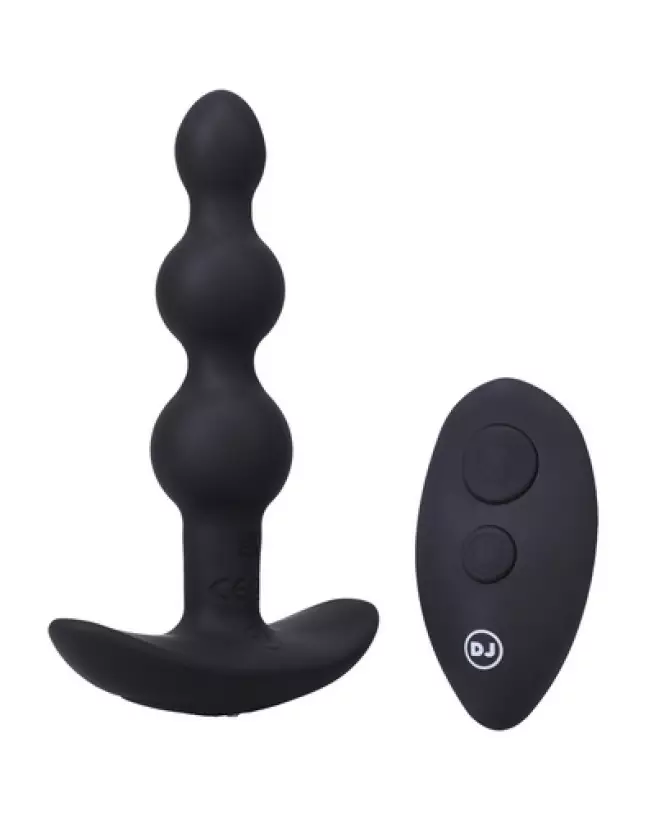 Beaded Vibe silicone anal plug avec télécommande par Doc Johnson-1
