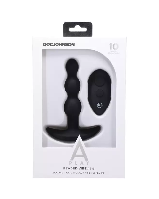 Beaded Vibe silicone anal plug avec télécommande par Doc Johnson-3