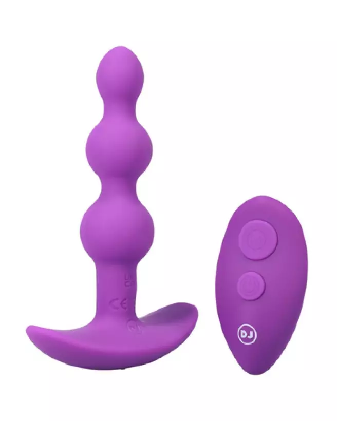 Image du Beaded Vibe Silicone Anal Plug avec télécommande de Doc Johnson - Chapelet Anal-1