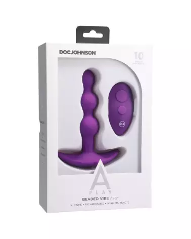 Image du Beaded Vibe Silicone Anal Plug avec télécommande de Doc Johnson - Chapelet Anal-2