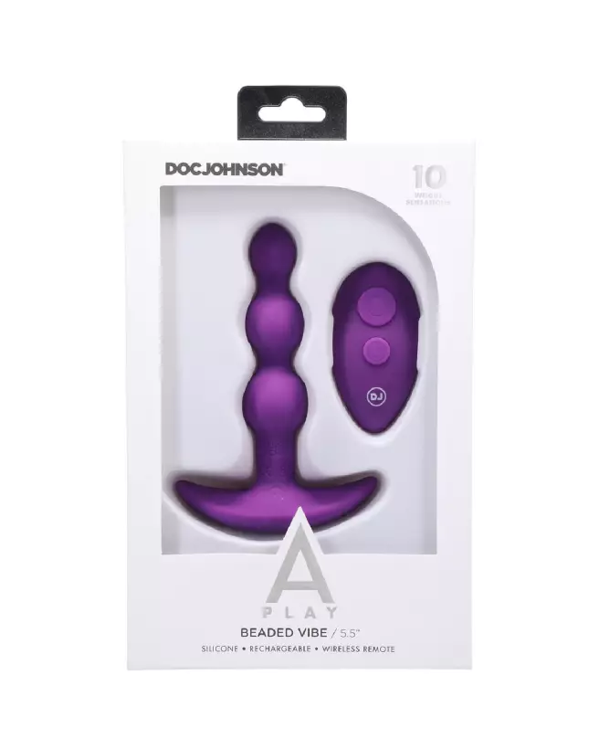 Image du Beaded Vibe Silicone Anal Plug avec télécommande de Doc Johnson - Chapelet Anal-3