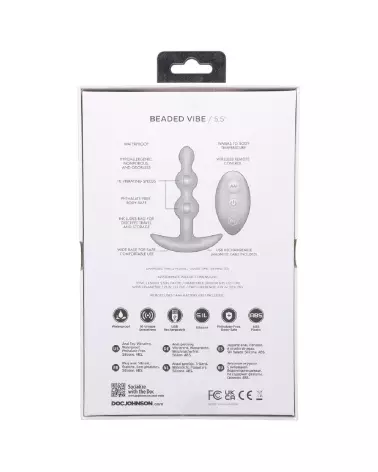 Image du Beaded Vibe Silicone Anal Plug avec télécommande de Doc Johnson - Chapelet Anal-4