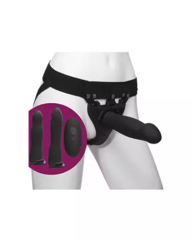 Image Naughty Silicone Harness de Doc Johnson, gode ceinture en silicone ajustable et ergonomique pour couples-1