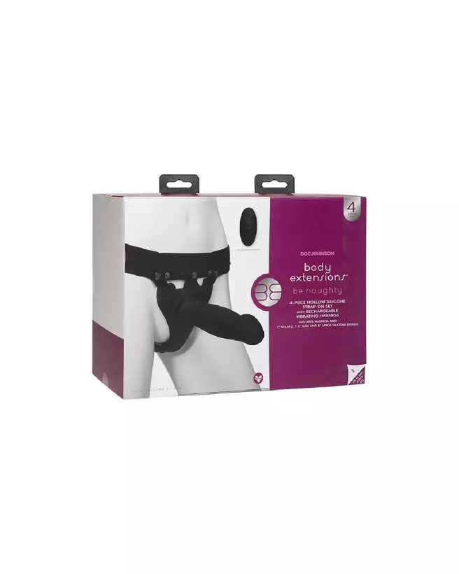 Image Naughty Silicone Harness de Doc Johnson, gode ceinture en silicone ajustable et ergonomique pour couples-2